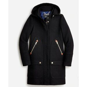 J.Crew Womens $385 Chateau Parka Italian Wool Black Size 4 BM948 Winter Coat